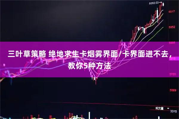 三叶草策略 绝地求生卡烟雾界面/卡界面进不去，教你5种方法
