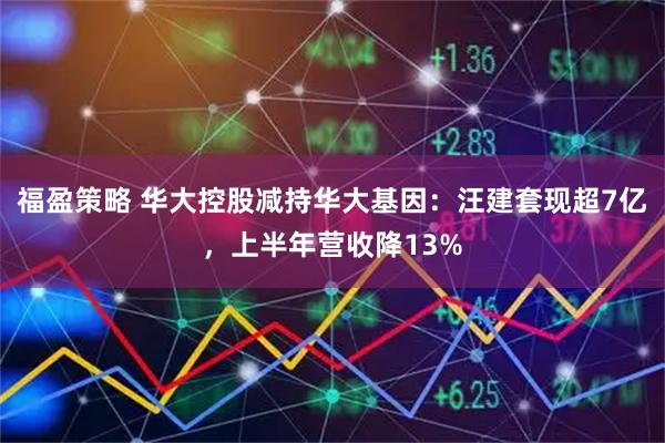 福盈策略 华大控股减持华大基因：汪建套现超7亿，上半年营收降13%